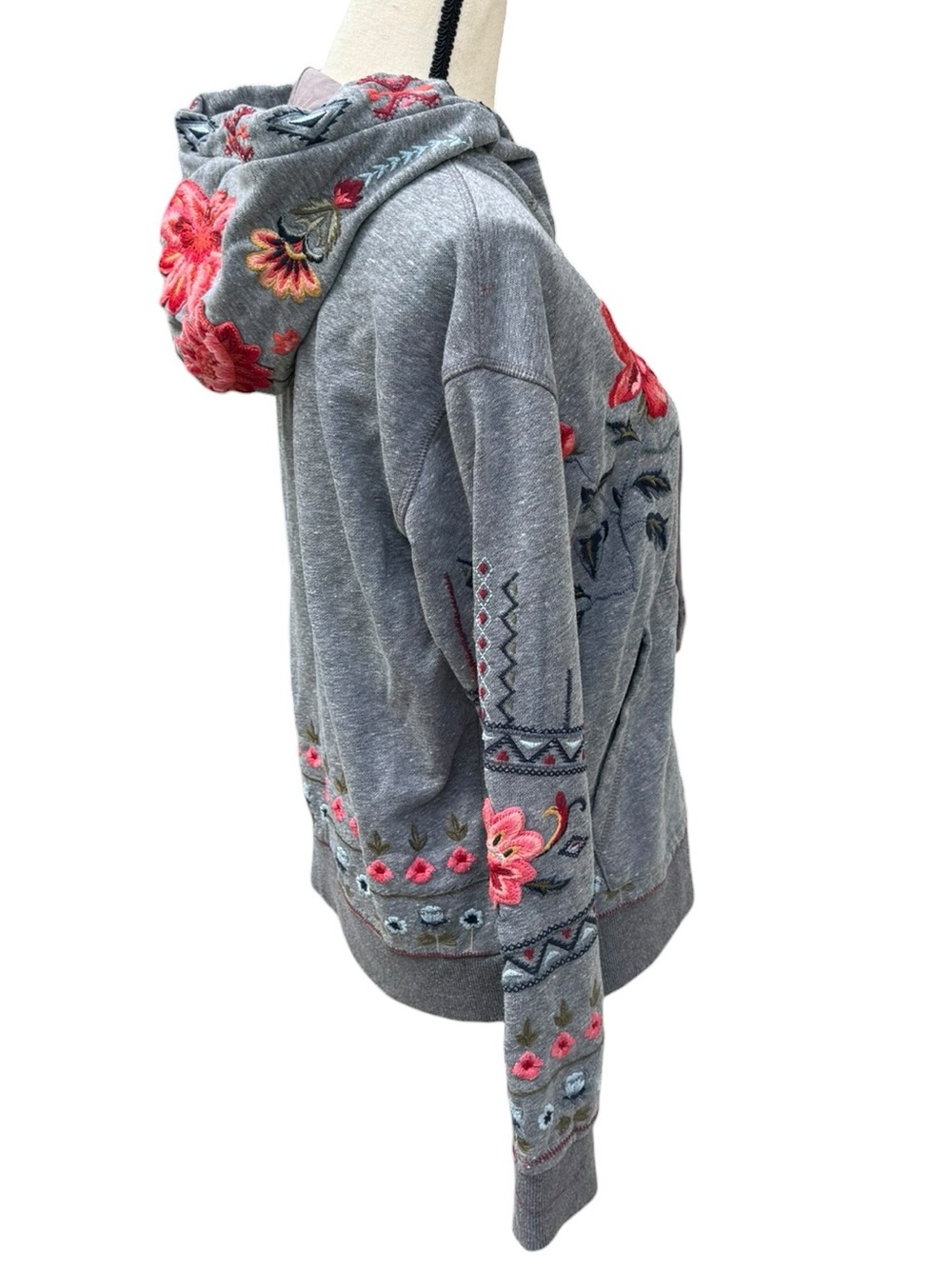 Driftwood Embroidered Floral Zip Hoodie Boho Western Jacket Medium - Picture 8 of 9